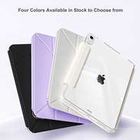Housse en cuir PU détachable Y-fold pour iPad Air 4e génération/5e génération et Air 11 pouces (M2/M3, 2024/2025) avec emplacement pour stylet détachable