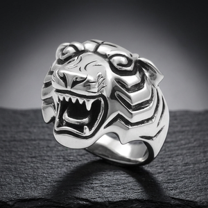 Anillo de Plata de Ley 925 de Alta Calidad con Diseño de Tigre Clásico para Hombre, con Forma de Animal, Ideal para Regalo - Product Image 3