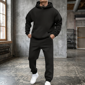 Ensemble de survêtement décontracté pour homme en polyester respirant imprimé, sweat à capuche et pantalon de jogging, style streetwear, deux pièces, pour l'automne - Product Image 3