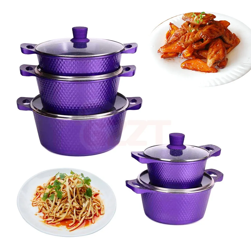 Top Selling 10 Pieces Simply Korean Cookware Marble Cooking Non Stick Cast Iron Kitchen Ceramic Pot And Pan Set