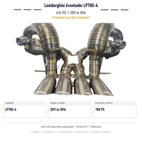Lamborghini Aventador LP700-4 LP740-4 LP750-4 LP770-4 LP780-4 Échappement à quatre sorties en titane avec soupapes 6.5L V12 2011 à 2022 Montage direct