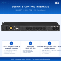 Processeur DSP HKNC HK-C26 2 entrées 6 sorties, échantillonnage 96 kHz pour événements en direct, scène, église, réunion, système sonore