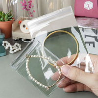 Sacs en PVC transparents auto-adhésifs pour bijoux, petites pochettes en plastique transparentes, sacs à fermeture éclair pour ranger les bagues, les boucles d'oreilles, les colliers et les bijoux