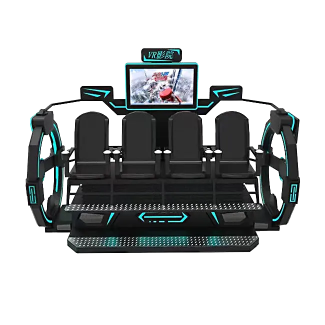 Simulador de vôo 9D VR jogo de tiro 4 assentos máquina de realidade virtual com tela HD
