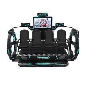 Hotting飞行模拟器9D VR射击游戏4座虚拟现实机，带显示屏高清屏幕