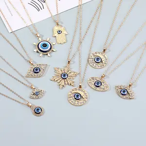 Europe and the United States a variety of alloy Turkish blue eye pendant necklace charm evil eye necklace for women jewelry