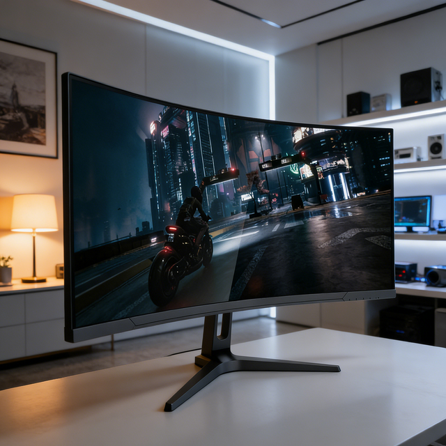 New Ultrawide Curved Monitor for Gaming with 3440x1440 Resolution and Borderless Design for PC Setup