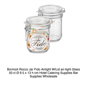 Fido Tarro de Vidrio 50 cl A 13 cm Ø 9.5 cm con Tapa Hermética Bormioli Rocco - Product Image 2