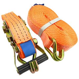 Sangles d'arrimage en polyester 100% <span class=keywords><strong>ERGO</strong></span> 50mm (2 pouces) avec poignée en plastique, orange, à cliquet, pour le transport de charges en gros - Product Image 1