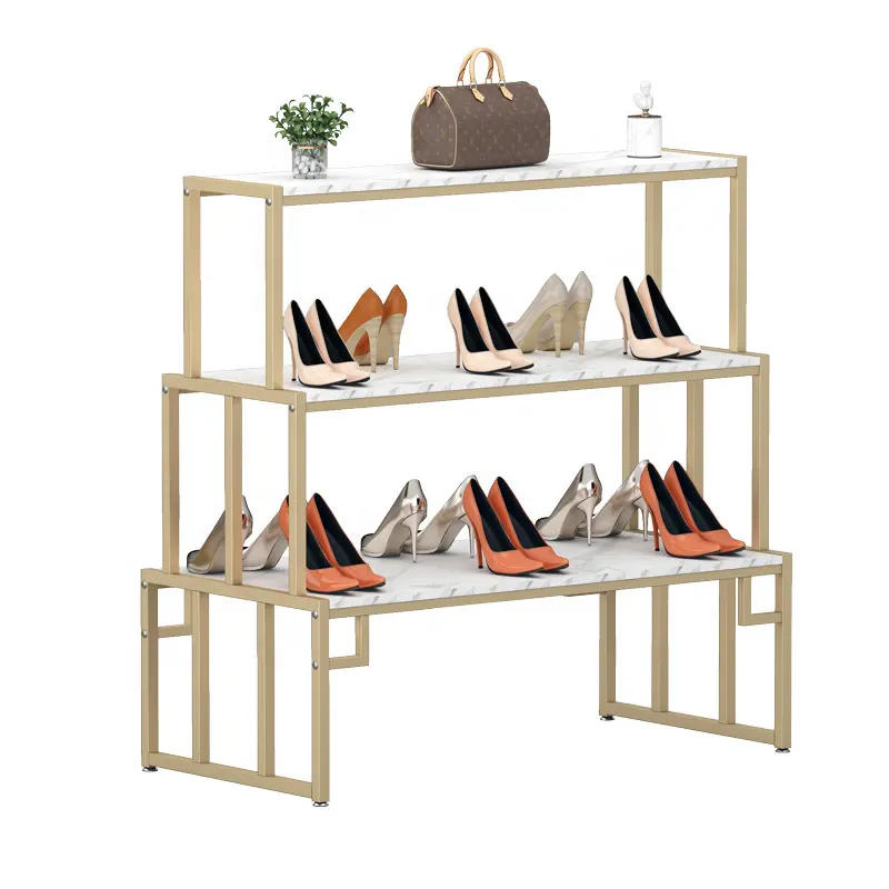 Saco De Ouro Moderno Personalizado Showroom Design E Bolsa Stand Display Racks Prateleira De Exposição De Sapatos