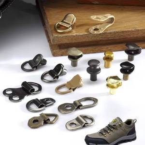 Bulk Footwear Lace Accessories OEM Metal <b>Hook</b> Eyelets D Ring <b>Hooks</b> and Speed Lace Parts for Boot Manufacturing - Product Image 1