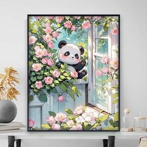 <span class=keywords><strong>Peinture</strong></span> à l'huile numérique DIY <span class=keywords><strong>Peinture</strong></span> décorative de fleurs, chats et pandas de haute qualité - Product Image 4