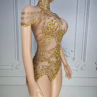 Combinaison transparente en maille scintillante pour femmes, sexy, tendance, pour soirée, club, spectacle de drag queen, costume de spectacle