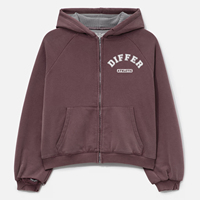 Sweat à capuche zippé pour homme en coton épais, coupe oversize, style vintage délavé à l'acide, streetwear, avec impression en relief