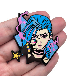 2 Nuovi Design di Alta Qualità, Badge in Metallo Smaltato Rigido LoL <span class=keywords><strong>Jinx</strong></span> & Vi Eevee per Decorazione di Zaini e Vestiti - Product Image 3