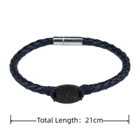 Bracelet NFC en coquille de noix de coco avec chaîne en cuir et boucle métallique, réglable, sans application, 13,56 MHz RFID, contrôle d'accès