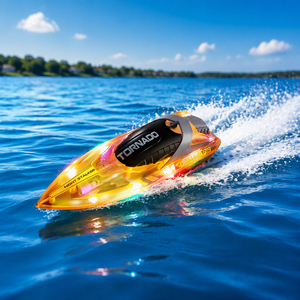 Lancha Rápida RC Eléctrica de Juguete, Control Remoto 2.4G, Impermeable, Luces LED en Todo el Cuerpo, Doble Remo, para Niños, <span class=keywords><strong>Piscina</strong></span> al Aire Libre - Product Image 4