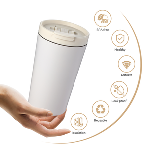 Vaso aislado al vacío <span class=keywords><strong>de</strong></span> doble pared Premium <span class=keywords><strong>de</strong></span> 14oz, taza <span class=keywords><strong>de</strong></span> café a prueba <span class=keywords><strong>de</strong></span> fugas Everich ODM con tapa abatible desmontable, taza <span class=keywords><strong>de</strong></span> vacío sin BPA - Product Image 3