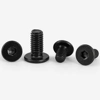 Vis à tête cylindrique ultra-mince à six pans creux en acier inoxydable 304 noir, grade 12.9, M1.6 M2 M2.5 M3 M4 M5 M6 M8