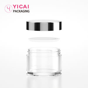 Récipient plastique de poudre à tremper pour les ongles, 10 pièces, emballage cosmétique, 1oz 30g, pot de crème, PETG avec couvercles en argent <span class=keywords><strong>brillant</strong></span> - Product Image 2