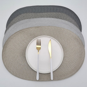 Recyclable Waterproof Non-Slip Woven Tray Placemat Color PP Oval Round <b>Table</b> <b>Mat</b> & Pads - Product Image 1