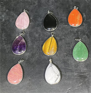 จี้อเมทิสต์ขัดเงาเครื่องประดับคริสตัลธรรมชาติสำหรับเป็นของขวัญเครื่องประดับหินลาบราดอไรต์สีม่วงแบบหลากหลาย - Product Image 4