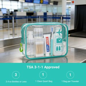 กระเป๋าเครื่องสำอางใส HaoRan PVC TSA สำหรับเดินทาง  แบบ ECO  พร้อมสกรีนโลโก้  กระเป๋าใส่ของใช้ในห้องน้ำ - Product Image 2