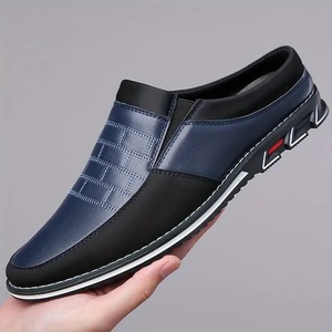 Mules de cuero genuino para hombre, punta cerrada, suela de goma antideslizante, zapatos informales para todas las estaciones, talla 40 41 42 43 44 45 - Product Image 1
