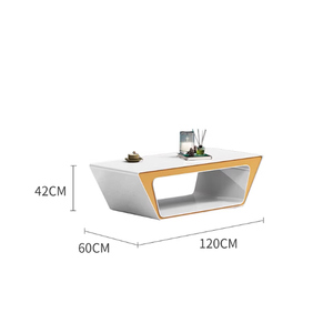 Set Moderno di Divano <span class=keywords><strong>e</strong></span> Tavolino da Ufficio con Design Irregolare <span class=keywords><strong>e</strong></span> Finitura Lucida - Arredamento per Reception Aziendale per Dirigenti - Product Image 5