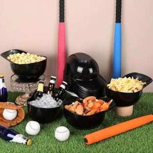 Bol à glace en plastique grande capacité avec logo personnalisé, en forme de casque de baseball, pour promotions sportives - Product Image 4