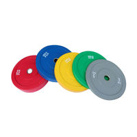 Plaques de poids en caoutchouc colorées pour haltères, usage commercial en salle de sport, entraînement standard, écologiques et portables, vente en gros