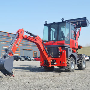 Heißer Verkauf Mehrzweck maschinen kleiner Bagger lader Kompakter 1 Tonne Allrad lenkung 4WD 4x4 Bagger lader - Product Image 5
