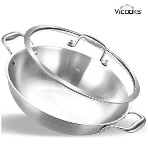 Poêle de cuisson professionnelle en acier inoxydable à trois couches <span class=keywords><strong>Wok</strong></span> meilleure poêle à frire antiadhésive - Product Image 2