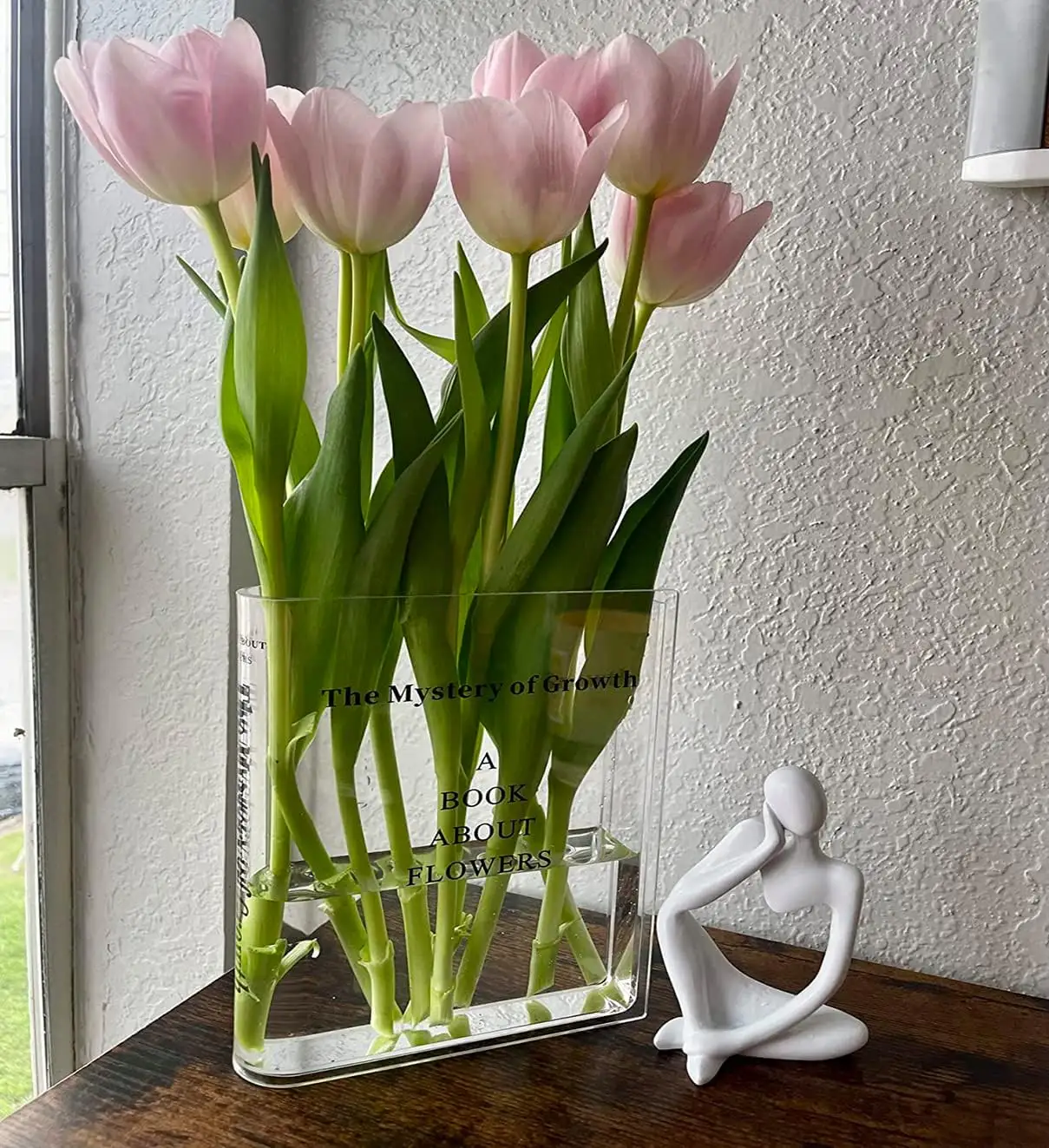 Book Flowers Vase  Acrylic Transparent Book Vase  Bookish Gifts Bookshelf Decor for Floral