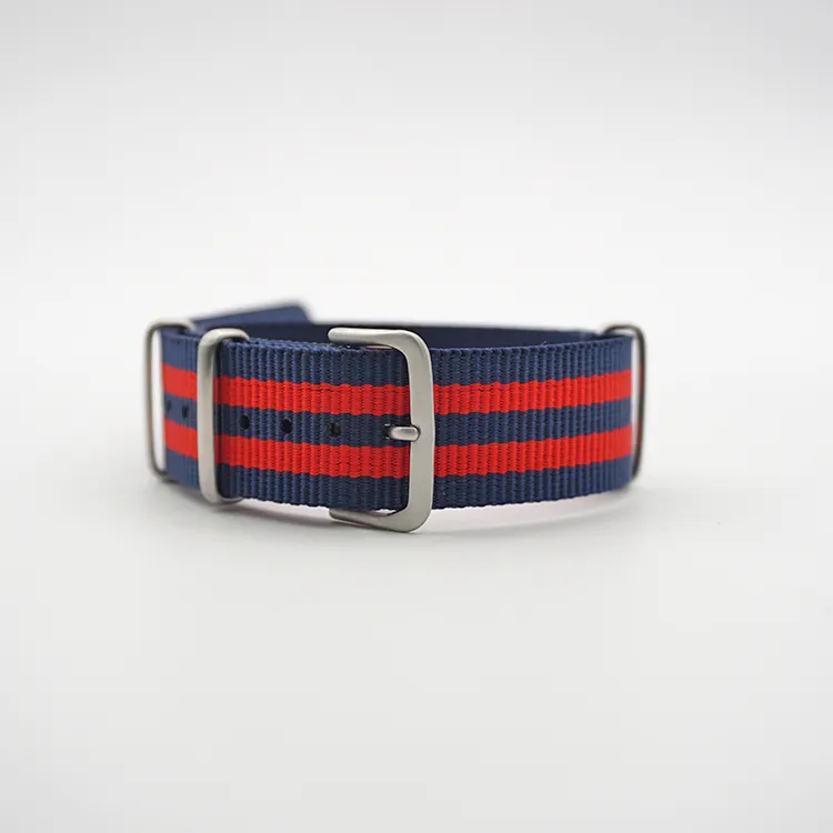 Nato Strap Premium Quality Nylon Seatbelt Watch Band Cheapest Blue And Red Bond Watch Strap