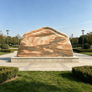 Pierre naturelle paysagère, roche décorative de jardin en granit jaune veiné, durable, pour aménagement vertical extérieur - Product Image 5