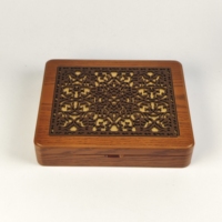Boîte à chocolat rectangulaire en bois plaqué personnalisée, gravée, avec couvercle creux découpé au laser, fermeture magnétique, doublure en PU, Ramadan, Eid, luxe