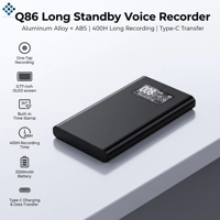 Q86 Nouvelle Tendance 2026 Enregistreur Vocal 400H avec Écran OLED de 0,77 pouces et Haut-parleur |   Support magnétique, Type-C pour les affaires et les voyages Q4
