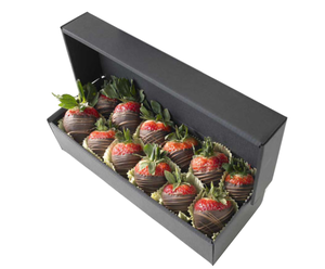 Caja de regalo de fresas cubiertas de chocolate de 12 piezas Caja de regalo de dulces de papel laminado UV y mate para comida para fresas - Product Image 2