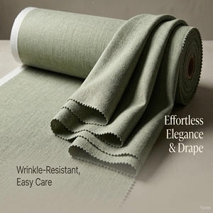 Ткань для штор с эффектом льна, полностью светонепроницаемая, 100% полиэстер, плотная, ширина 280 см, для отелей и гостиных - Product Image 2
