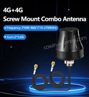 Antennes de communication combinées 2 en 1 à montage à vis omnidirectionnel étanche personnalisé 2.4G 3G 4G LTE GPS