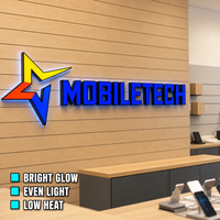 Papan Nama Bisnis LED Kustom dengan Logo Merah untuk Resepsi Perusahaan Modern dan Pemasok Signage Kantor Depan Huruf LED