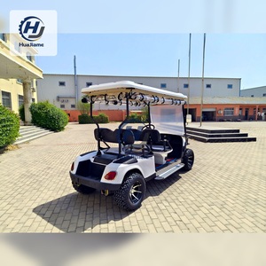 Voiturette de golf électrique blanche personnalisée 6 places, 3 rangées (avant/arrière), Buggy VIP, Navette touristique, pour événements et mariages, Huajia Hainan - Product Image 5