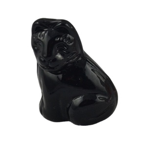 Décoration de vacances statue de verre en verre de chat chat noir - Product Image 1