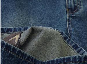New Arrival Streetwear Patch Embroidery <strong>Men's</strong> Denim <strong>Shorts</strong> with Unique Chrome Heart Design Pants High Quality <strong>Men</strong> <strong>Short</strong> <strong>Jeans</strong> - Product Image 4
