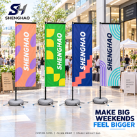 Drapeau publicitaire personnalisé double face 100% polyester 180x60cm, imprimé numériquement, anti-plis, avec mât en fibre de carbone, pour usage extérieur