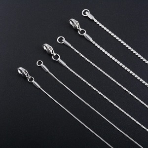 Chaîne de collier fine en acier inoxydable style S, bijoux scintillants de haute qualité, cadeau unisexe - Product Image 1