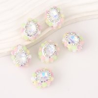 Selina Cristal Rose Fleur Bordure Perles De Verre Strass-Strass pour Téléphone Porte-clés, Boucles D'oreilles Pendentif Collier Embellissements