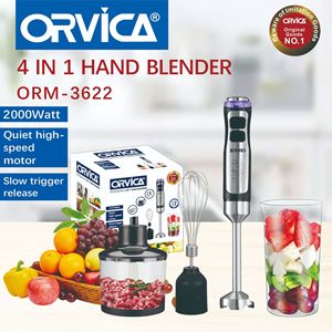 Licuadora Eléctrica ORVICA 4 en 1 para Exprimir Jugos, Picar Carne, Batir Huevos, Licuadora de Mano con Cable para Cocina - Product Image 1