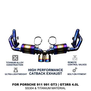 ระบบท่อไอเสียแบบ Catback วาล์ว Vortex Blue Titanium สำหรับ Porsche 911 991 GT3 GT3RS 4.0L Flat-6 ปี 2013-2019 ชุดแต่งแบบติดตั้งได้โดยตรง - Product Image 1